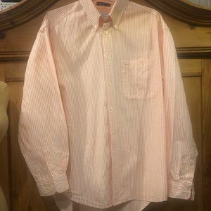 GAP Men’s Classic Laundered Oxford Button-Down Shirt Orange & White | M